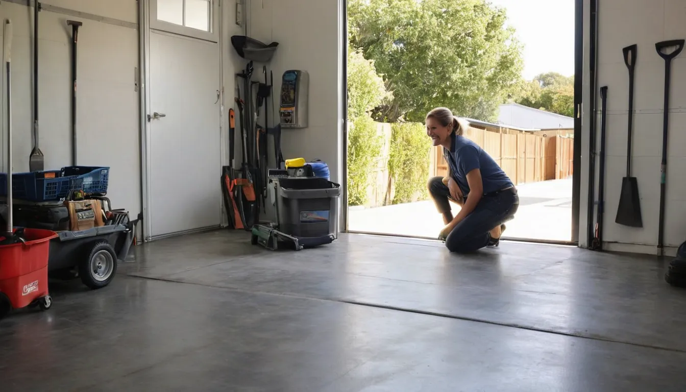 A provider checking garage door tracks and rollers